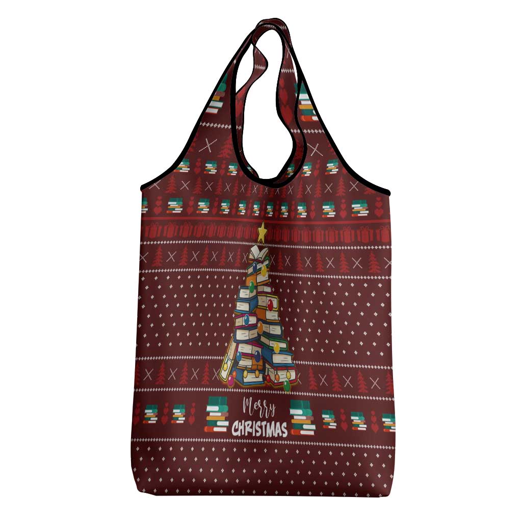 Book Pine Merry Christmas Grocery Bag Xmas Holiday Patterns - Wonder Print Shop