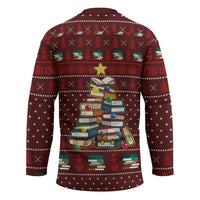 Book Pine Merry Christmas Hockey Jersey Xmas Holiday Patterns - Wonder Print Shop