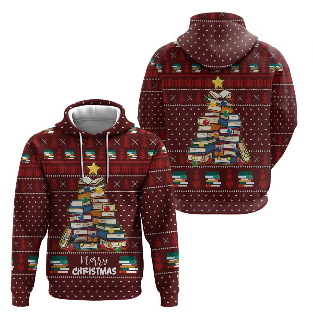 Book Pine Merry Christmas Hoodie Xmas Holiday Patterns - Wonder Print Shop