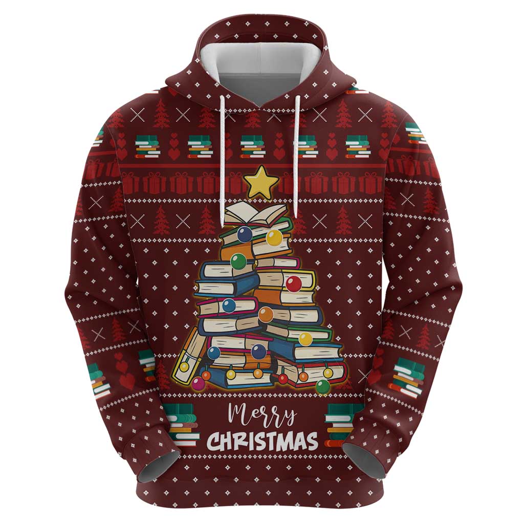 Book Pine Merry Christmas Hoodie Xmas Holiday Patterns - Wonder Print Shop