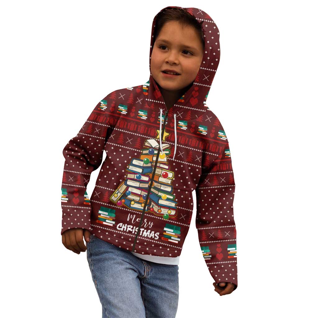 Book Pine Merry Christmas Kid Hoodie Xmas Holiday Patterns - Wonder Print Shop