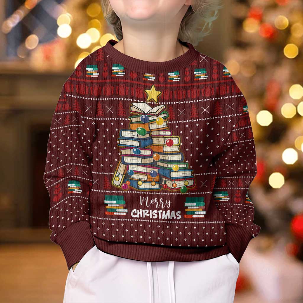 Book Pine Merry Christmas Kid Ugly Christmas Sweater Xmas Holiday Patterns - Wonder Print Shop