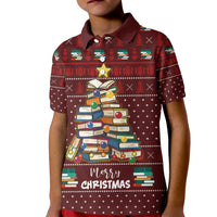 Book Pine Merry Christmas Kid Polo Shirt Xmas Holiday Patterns - Wonder Print Shop