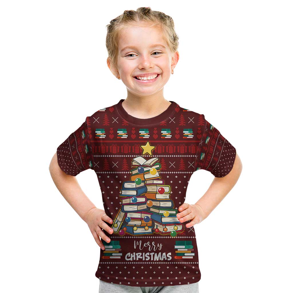 Book Pine Merry Christmas Kid T Shirt Xmas Holiday Patterns - Wonder Print Shop