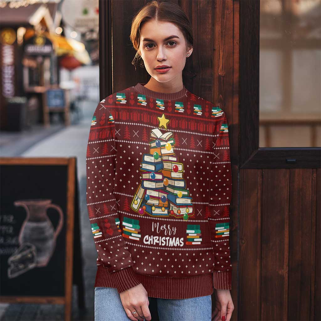 Book Pine Merry Christmas Ugly Christmas Sweater Xmas Holiday Patterns - Wonder Print Shop