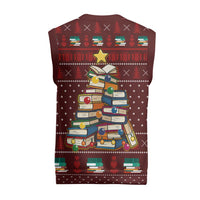 Book Pine Merry Christmas Knitted V-Neck Vest Xmas Holiday Patterns - Wonder Print Shop