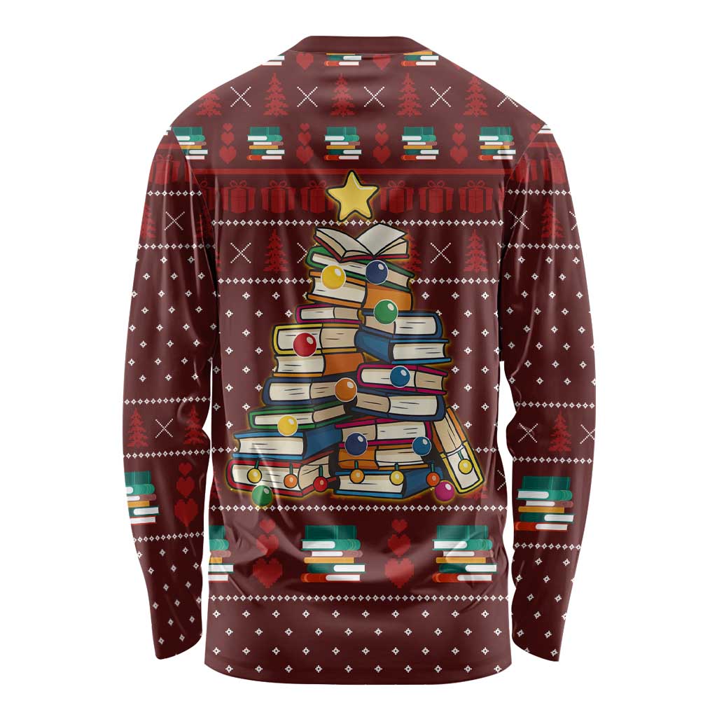 Book Pine Merry Christmas Long Sleeve Shirt Xmas Holiday Patterns - Wonder Print Shop