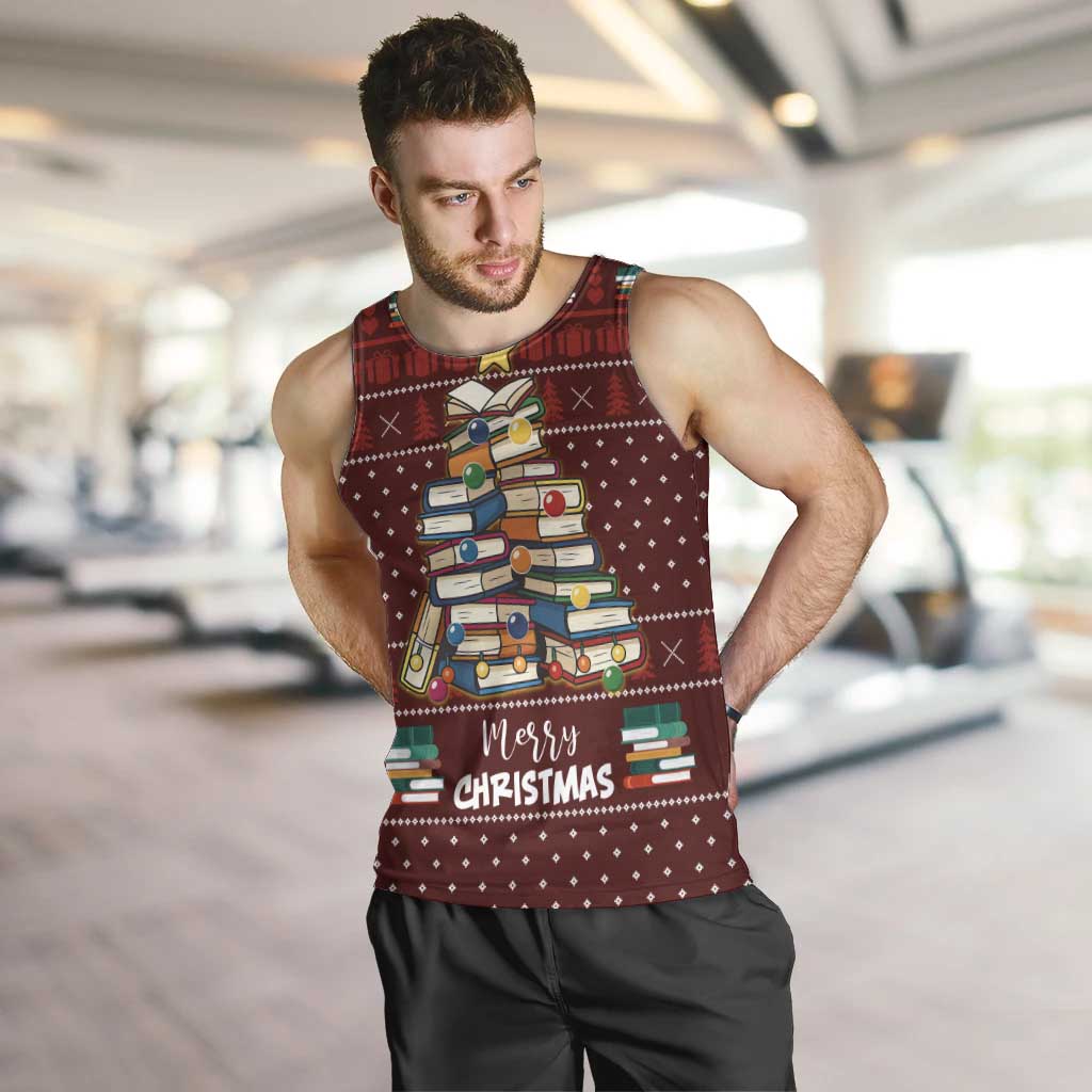Book Pine Merry Christmas Men Tank Top Xmas Holiday Patterns - Wonder Print Shop