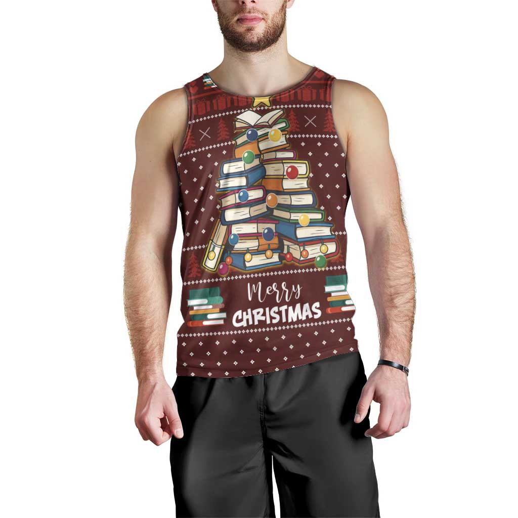 Book Pine Merry Christmas Men Tank Top Xmas Holiday Patterns - Wonder Print Shop
