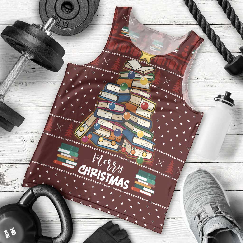 Book Pine Merry Christmas Men Tank Top Xmas Holiday Patterns - Wonder Print Shop