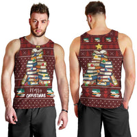 Book Pine Merry Christmas Men Tank Top Xmas Holiday Patterns - Wonder Print Shop