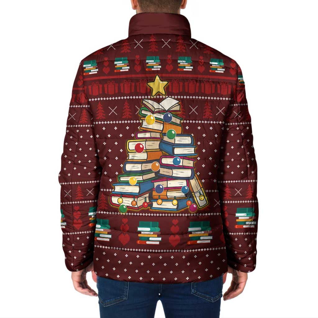 Book Pine Merry Christmas Padded Jacket Xmas Holiday Patterns - Wonder Print Shop