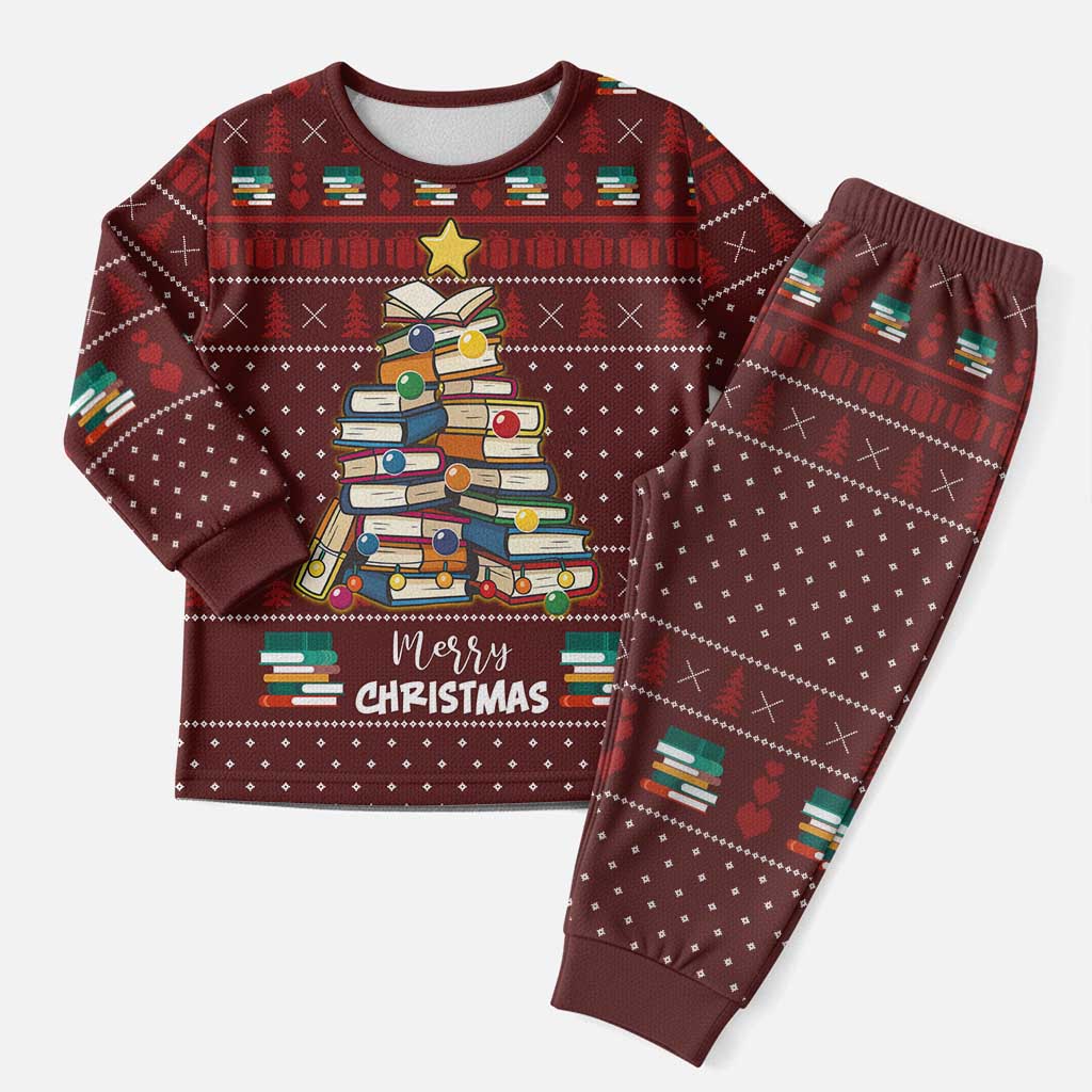 Book Pine Merry Christmas Pajama Set Xmas Holiday Patterns - Wonder Print Shop