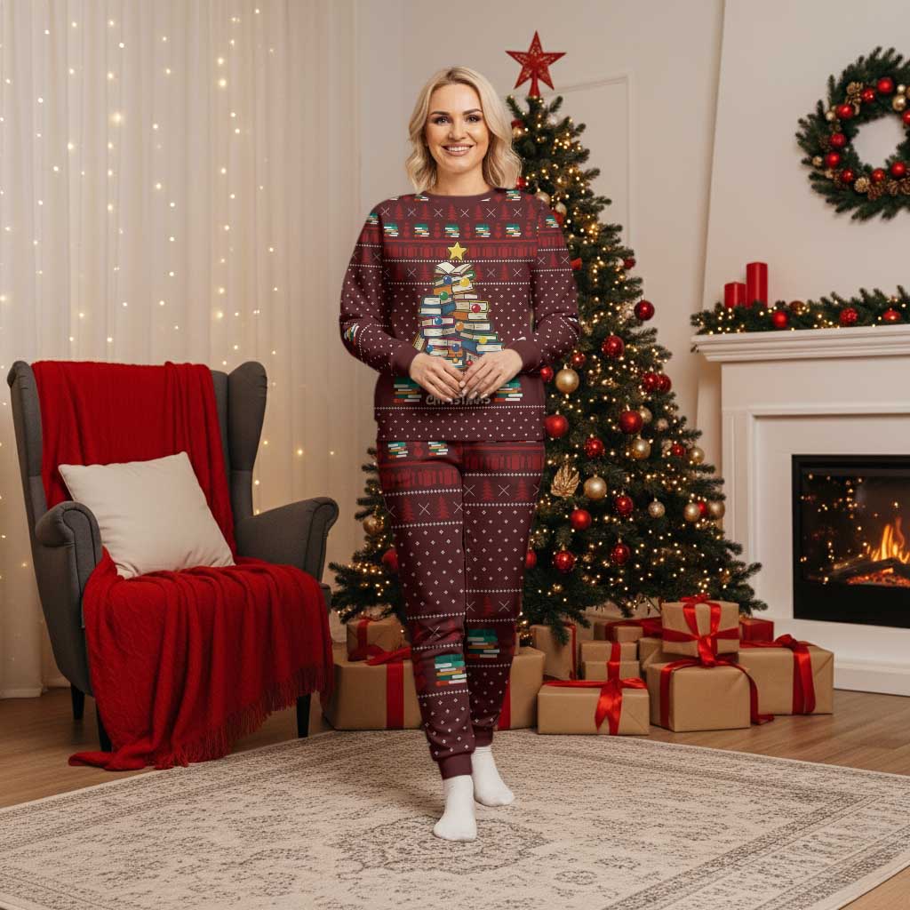 Book Pine Merry Christmas Pajama Set Xmas Holiday Patterns - Wonder Print Shop