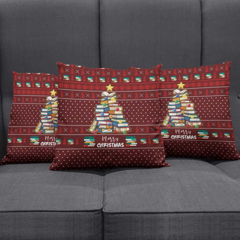 Book Pine Merry Christmas Pillow Cover Xmas Holiday Patterns - Wonder Print Shop