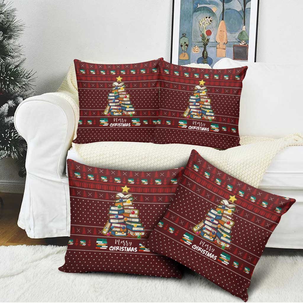 Book Pine Merry Christmas Pillow Cover Xmas Holiday Patterns - Wonder Print Shop