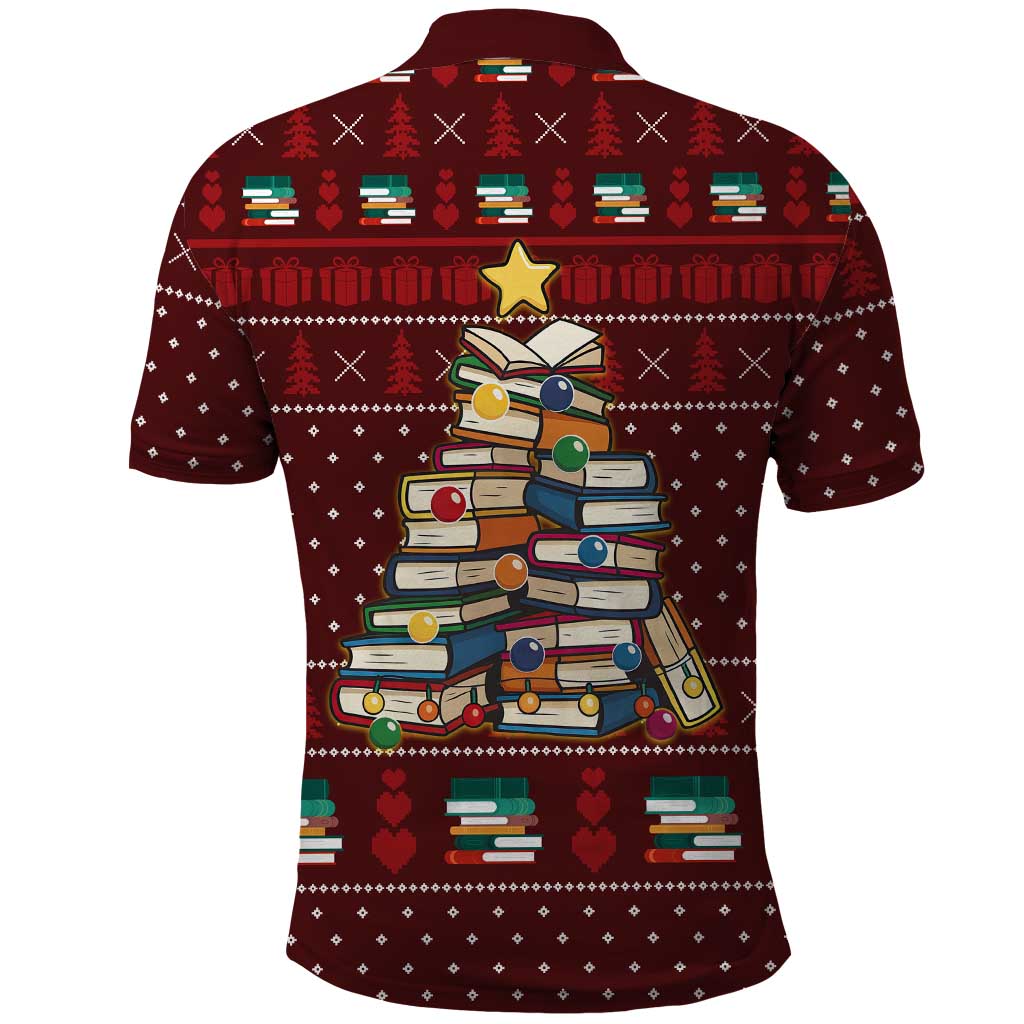 Book Pine Merry Christmas Polo Shirt Xmas Holiday Patterns - Wonder Print Shop