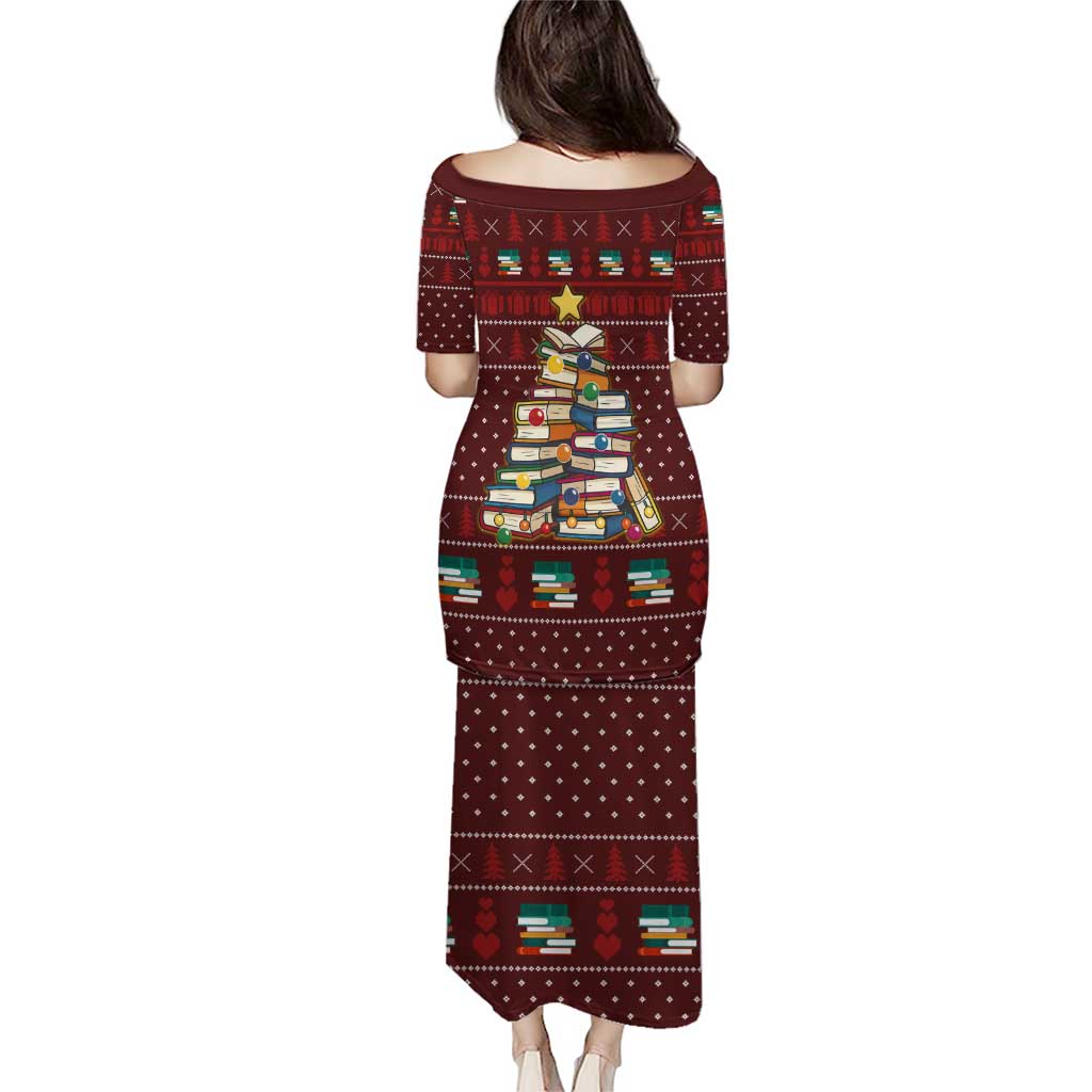 Book Pine Merry Christmas Puletasi Xmas Holiday Patterns - Wonder Print Shop