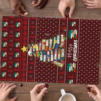 Book Pine Merry Christmas Puzzle Xmas Holiday Patterns - Wonder Print Shop