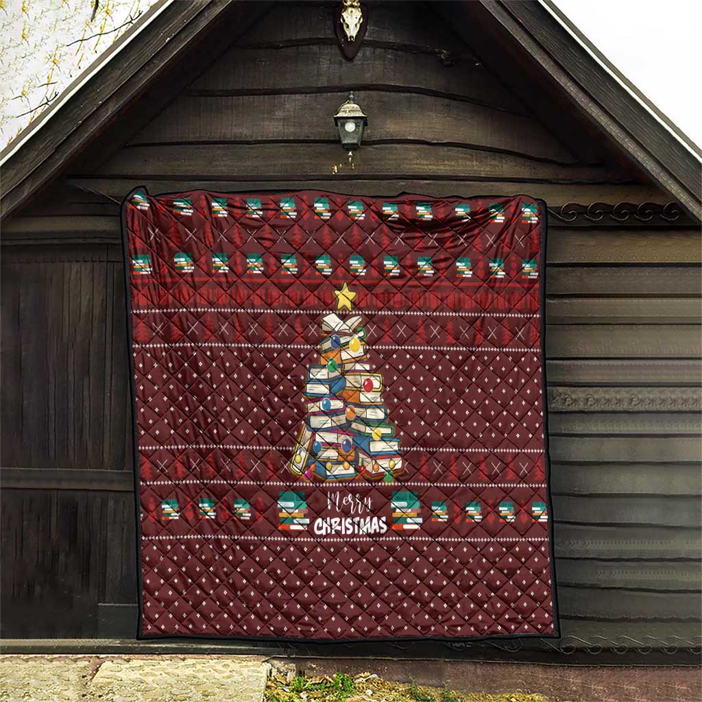 Book Pine Merry Christmas Quilt Xmas Holiday Patterns - Wonder Print Shop