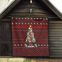 Book Pine Merry Christmas Quilt Xmas Holiday Patterns - Wonder Print Shop