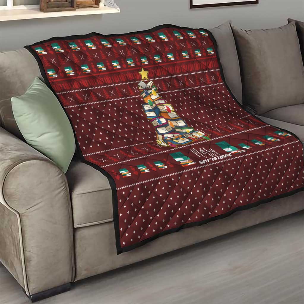 Book Pine Merry Christmas Quilt Xmas Holiday Patterns - Wonder Print Shop