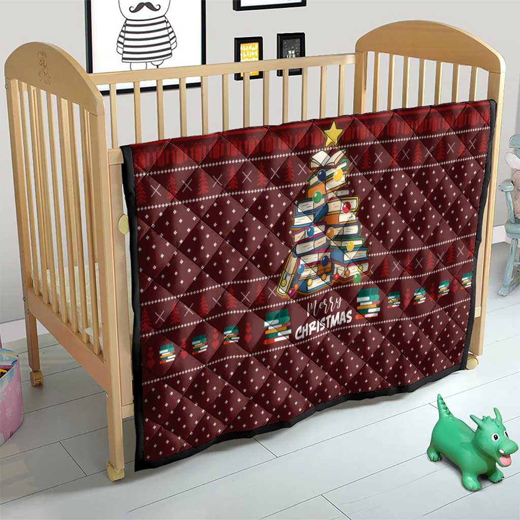 Book Pine Merry Christmas Quilt Xmas Holiday Patterns - Wonder Print Shop