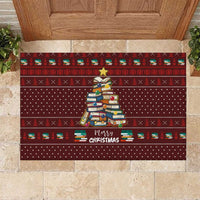 Book Pine Merry Christmas Rubber Doormat Xmas Holiday Patterns - Wonder Print Shop