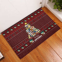 Book Pine Merry Christmas Rubber Doormat Xmas Holiday Patterns - Wonder Print Shop