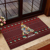 Book Pine Merry Christmas Rubber Doormat Xmas Holiday Patterns - Wonder Print Shop