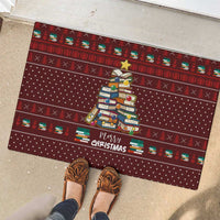 Book Pine Merry Christmas Rubber Doormat Xmas Holiday Patterns - Wonder Print Shop