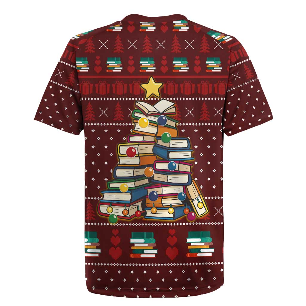Book Pine Merry Christmas Rugby Jersey Xmas Holiday Patterns - Wonder Print Shop