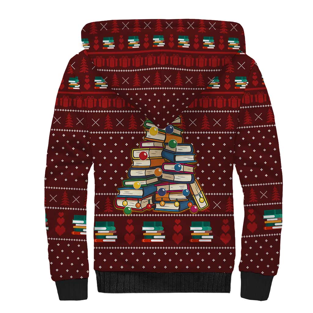 Book Pine Merry Christmas Sherpa Hoodie Xmas Holiday Patterns - Wonder Print Shop