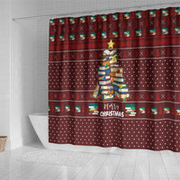 Book Pine Merry Christmas Shower Curtain Xmas Holiday Patterns - Wonder Print Shop