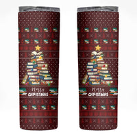 Book Pine Merry Christmas Skinny Tumbler Xmas Holiday Patterns - Wonder Print Shop