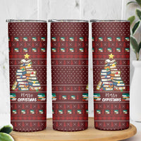 Book Pine Merry Christmas Skinny Tumbler Xmas Holiday Patterns - Wonder Print Shop