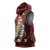 Book Pine Merry Christmas Sleeveless Hoodie Xmas Holiday Patterns - Wonder Print Shop