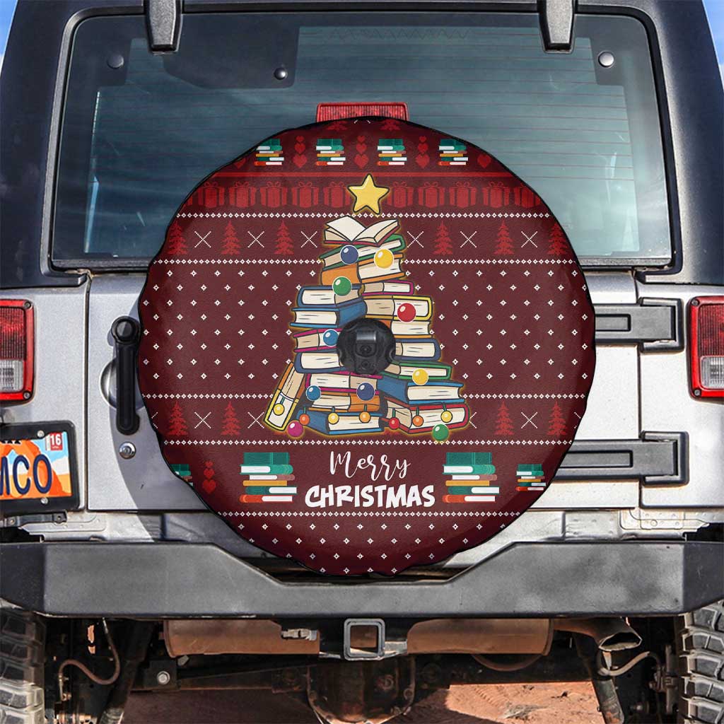 Book Pine Merry Christmas Spare Tire Cover Xmas Holiday Patterns - Wonder Print Shop