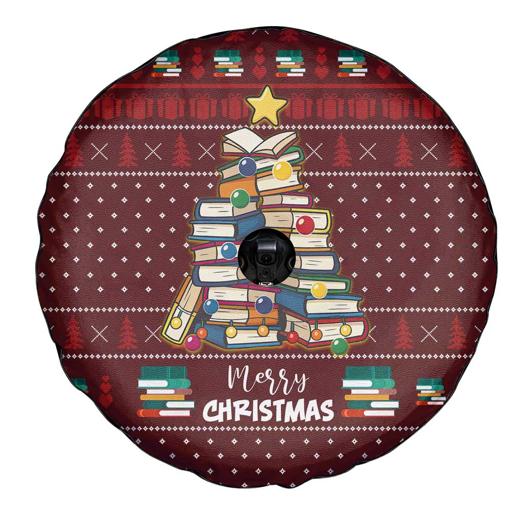 Book Pine Merry Christmas Spare Tire Cover Xmas Holiday Patterns - Wonder Print Shop