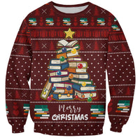 Book Pine Merry Christmas Sweatshirt Xmas Holiday Patterns - Wonder Print Shop
