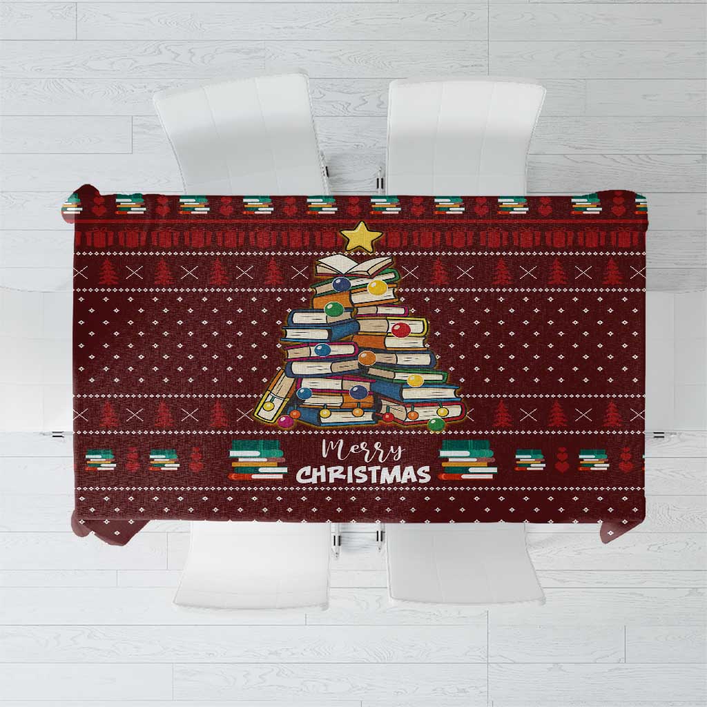 Book Pine Merry Christmas Tablecloth Xmas Holiday Patterns - Wonder Print Shop