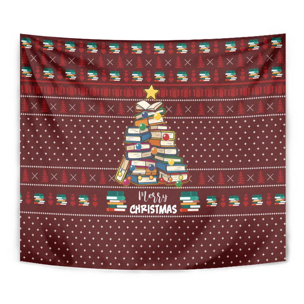 Book Pine Merry Christmas Tapestry Xmas Holiday Patterns - Wonder Print Shop