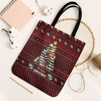 Book Pine Merry Christmas Tote Bag Xmas Holiday Patterns - Wonder Print Shop