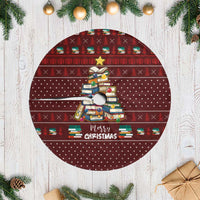 Book Pine Merry Christmas Tree Skirt Xmas Holiday Patterns - Wonder Print Shop
