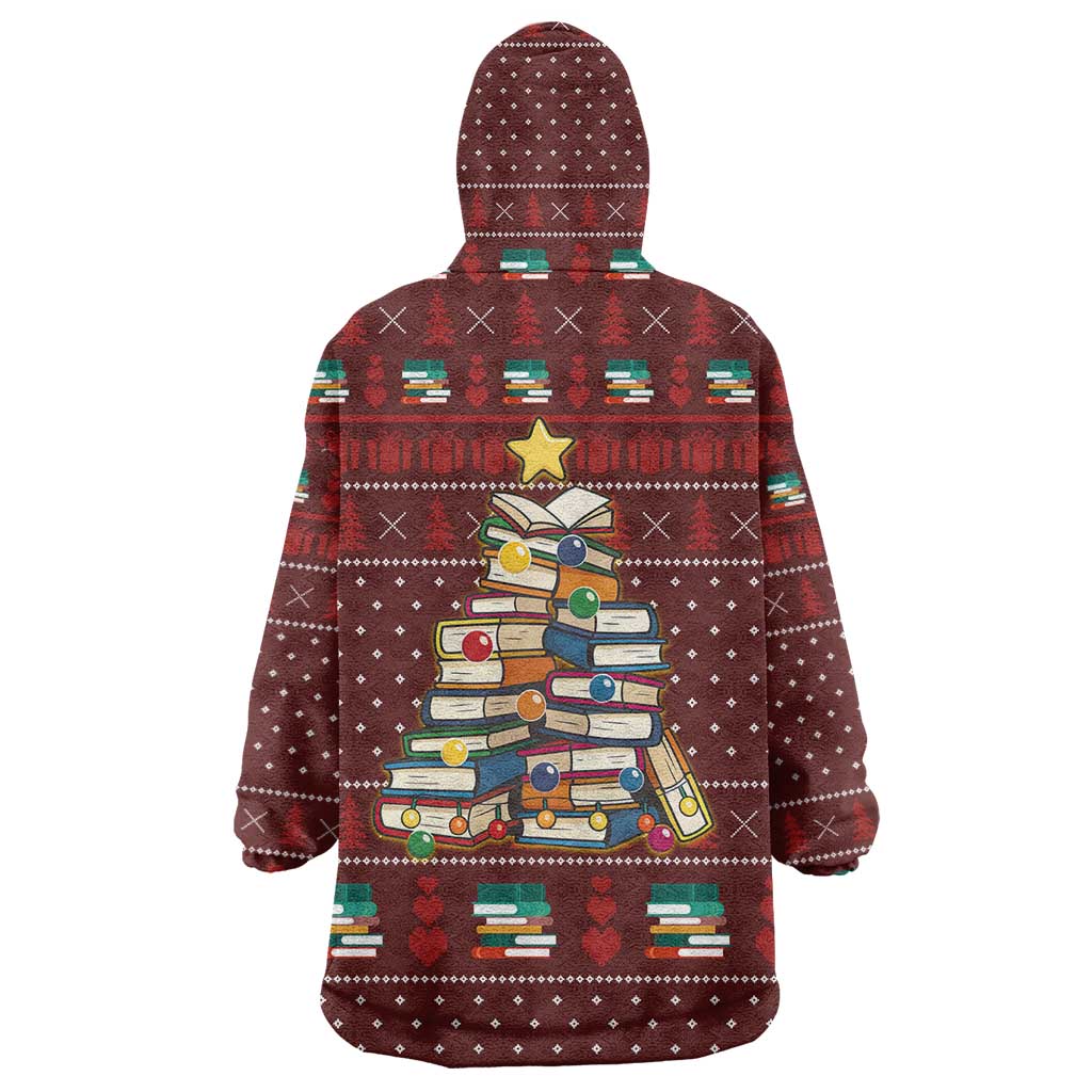 Book Pine Merry Christmas Wearable Blanket Hoodie Xmas Holiday Patterns - Wonder Print Shop
