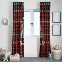 Book Pine Merry Christmas Window Curtain Xmas Holiday Patterns - Wonder Print Shop