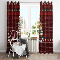 Book Pine Merry Christmas Window Curtain Xmas Holiday Patterns - Wonder Print Shop