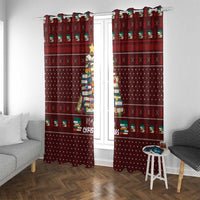 Book Pine Merry Christmas Window Curtain Xmas Holiday Patterns - Wonder Print Shop