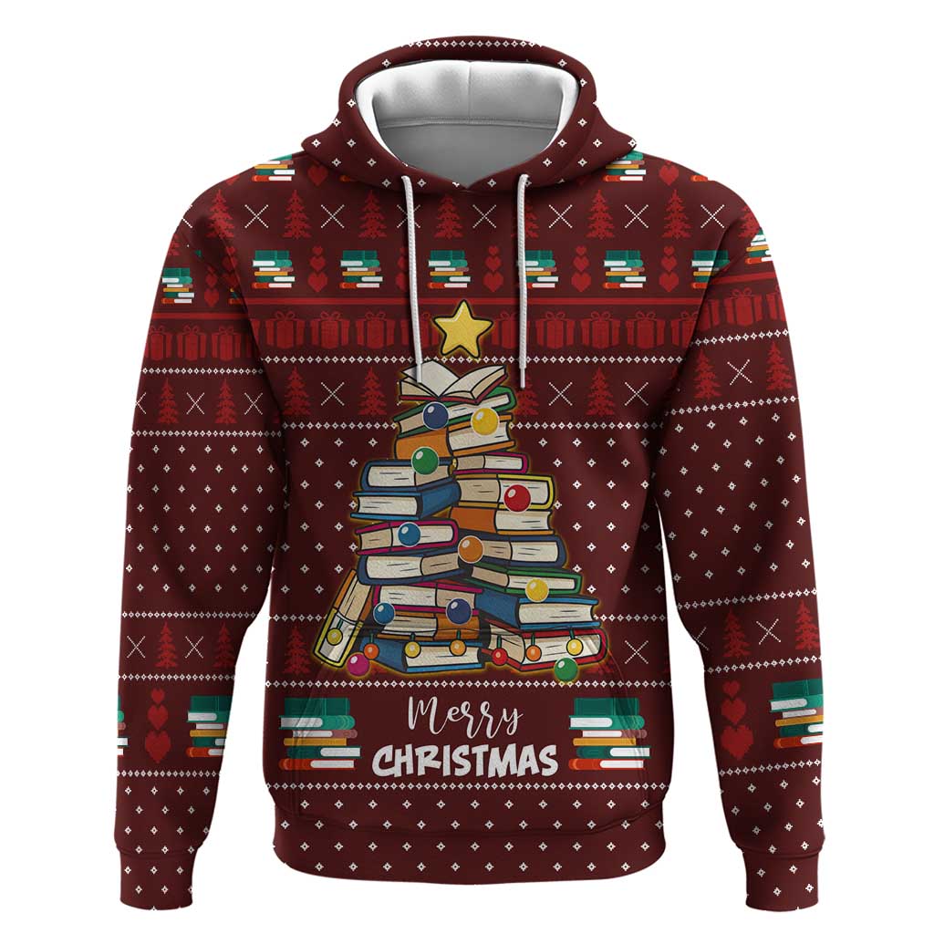 Book Pine Merry Christmas Zip Hoodie Xmas Holiday Patterns - Wonder Print Shop