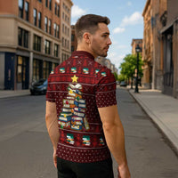 Book Pine Merry Christmas Zipper Polo Shirt Xmas Holiday Patterns - Wonder Print Shop